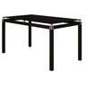 Conjunto Mesa de Jantar com 6 Cadeiras 151 Malva Tampo Vidro 140cm SF Preto Assento Platina - Combo  - 3