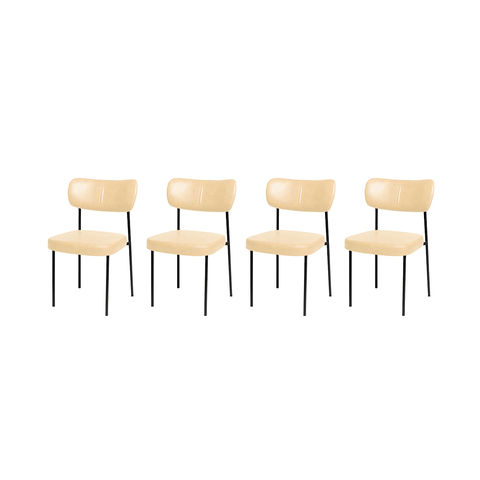 4 Cadeira Sala de Jantar Pés em Aço Verona Sintetico Ds Home: Sintécico Off White