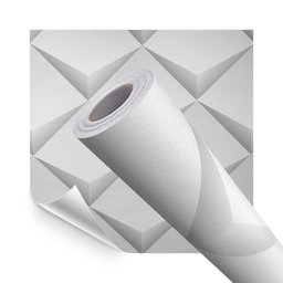 Papel de Parede Adesivo Lavavel Texturizado Casca Geométrico Branco Cinza 500x60cm - 1