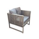 Ver imagem 3 de Conjunto de sofá 3L + 2x Poltronas - Corda náutica cor areia/ Alumínio - Karsten Acquablock - Jardim