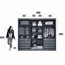 Ver imagem 2 de Guarda Roupa Casal Rizon Glass 6 Portas de Bater 8 Gavetas MDF com Espelho Neve Móveis Novo