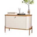 Ver imagem 1 de Mesa de Cabeceira Quarto Tucupí com 1 Porta e Pés de Metal Off White/nature/bronze