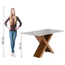 Ver imagem 4 de Mesa Sala de Jantar Tampo com Vidro 1,60m Grécia Madeirado/off White Dobuê