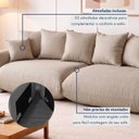 Ver mais imagens de Sofá Cama Modular Orgânico Retrátil 3 Lugares Base Madeira Maciça 230 cm Marrocos