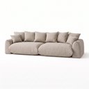 Ver imagem 2 de Sofá Cama Modular Orgânico Retrátil 3 Lugares Base Madeira Maciça 230 cm Marrocos