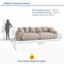 Ver imagem 3 de Sofá Cama Modular Orgânico Retrátil 4 Lugares Base Madeira Maciça 230 cm Marrocos