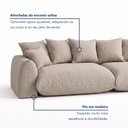 Ver mais imagens de Sofá Cama Modular Orgânico Retrátil 4 Lugares Base Madeira Maciça 230 cm Marrocos