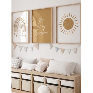 Kit 3 Quadros Decorativos Infantil Arco Iris No6