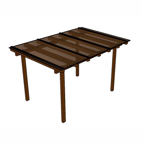 Kit Policarbonato Bronze 4mm 3,00m X 1,00m - Perfis Naturais