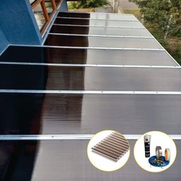 Kit Policarbonato Bronze 4mm 3,00m X 1,00m - Perfis Naturais - 3