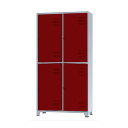 Roupeiro De Aço Insalubre 4 Portas Vestiário Nr 18/24 Locker Vermelho - 1