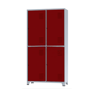 Roupeiro De Aço Insalubre 4 Portas Vestiário Nr 18/24 Locker Vermelho