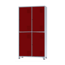 Ver imagem 1 de Roupeiro De Aço Insalubre 4 Portas Vestiário Nr 18/24 Locker Vermelho
