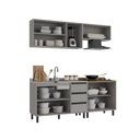Ver imagem 4 de Cozinha Modulada Completa Moderna Tóquio Cinza 200x83cm Casamia