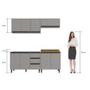 Ver imagem 6 de Cozinha Modulada Completa Moderna Tóquio Cinza 200x83cm Casamia