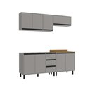 Ver imagem 2 de Cozinha Modulada Completa Moderna Tóquio Cinza 200x83cm Casamia