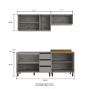Ver imagem 3 de Cozinha Modulada Completa Moderna Tóquio Cinza 200x83cm Casamia