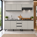 Ver imagem 1 de Cozinha Modulada Completa Moderna Tóquio Cinza 200x83cm Casamia