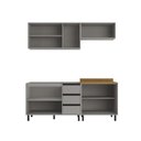 Ver imagem 5 de Cozinha Modulada Completa Moderna Tóquio Cinza 200x83cm Casamia