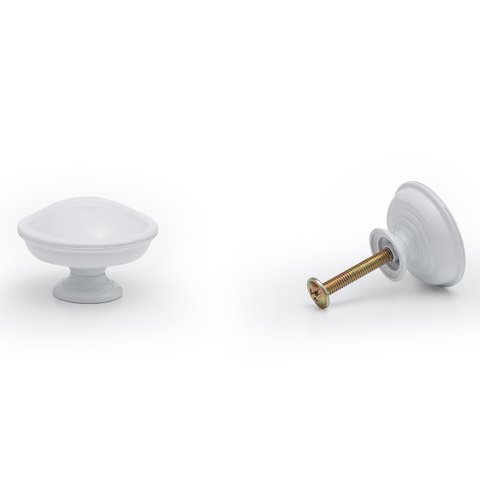 Puxador Redondo em Latão Metal para Móveis,porta,gaveta 12un: Branco