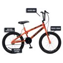 Ver imagem 5 de Bicicleta Max Boy Cross Aro 20 Freio V-brake 1 Marcha Laranja Neon - Colli Bike