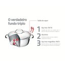 Ver imagem 3 de Caçarola Funda Allegra Aço Inox Fundo Triplo Fogões de Indução 18 Cm 2,2l - Tramontina 62654181