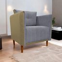 Ver imagem 2 de Poltrona Decorativa para Sala Recepção Consultório Aviv Luxo Corino e Linho