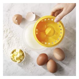 Kit com 3 Separador de Ovos Plástico Amarelo - 5