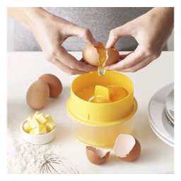 Kit com 3 Separador de Ovos Plástico Amarelo - 4