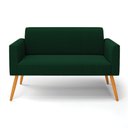 Ver imagem 5 de Sofá 2 Lugares Namoradeira Pé Palito Castanho Marisa Bouclê Verde D03 - D'Rossi