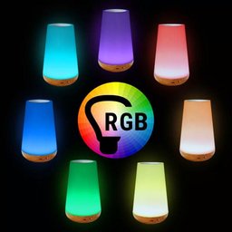 Luminária de Mesa Bravalumi Led Magic Colors Rgb Touch Usb Amadeirado - 2