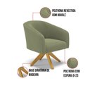 Ver imagem 3 de Poltrona Decorativa Giratória Ma30 Stella Bouclê Pistache - D’Rossi