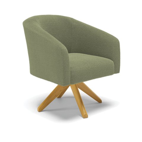 Poltrona Decorativa Giratória Ma30 Stella Bouclê Pistache - D’Rossi