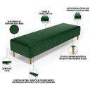 Ver imagem 4 de Kit 02 Puffs Decorativo Sala de Estar Bali W01 Pés Palito 190x60cm Couríssimo Verde - Lyam Decor