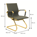 Ver imagem 4 de Cadeira de Escritório Eames Caramelo - Fixa | Dourado Brilho