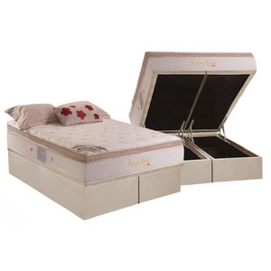 Cama Box Baú King: Colchão Molas Ensacadas Herval MasterPocket Pallace Bambu Plus + Base CRC