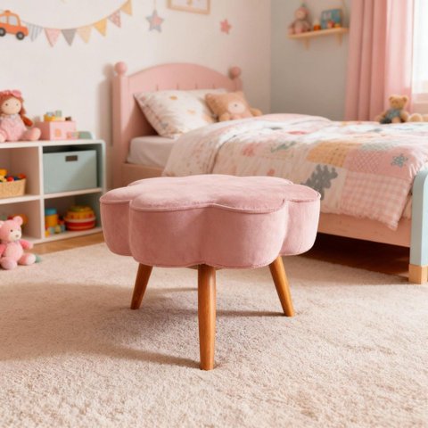 Puff Decorativo Aurora Pés Palito em Veludo Conforto, Estilo e Elegância para Sua Sala ou Quarto