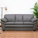 Ver imagem 2 de Sofá de Couro 3 Lugares Paris 216cm M06 Cor Grizzy 499 - ADJ DECOR