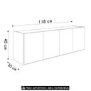 Ver imagem 4 de Balcão de Cozinha Suspenso 118cm 4 Portas Monna Branco Z34 - Mpozenato