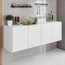 Ver imagem 2 de Balcão de Cozinha Suspenso 118cm 4 Portas Monna Branco Z34 - Mpozenato