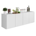 Ver imagem 1 de Balcão de Cozinha Suspenso 118cm 4 Portas Monna Branco Z34 - Mpozenato