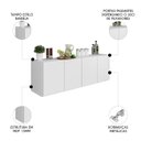 Ver imagem 3 de Balcão de Cozinha Suspenso 118cm 4 Portas Monna Branco Z34 - Mpozenato