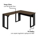 Ver imagem 5 de Escrivaninha em L 120 cm X 150 cm Home Office e Escritório Pés Metal F5 Office Cor:Málaga com