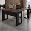 Ver imagem 1 de Escrivaninha em L 120 cm X 150 cm Home Office e Escritório Pés Metal F5 Office Cor:Málaga com