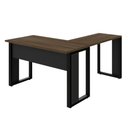 Ver imagem 2 de Escrivaninha em L 120 cm X 150 cm Home Office e Escritório Pés Metal F5 Office Cor:Málaga com