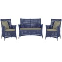 Ver imagem 1 de Jogo Sofá e 2 Poltronas Igapó Alumínio Marrom E8 Trama Azul