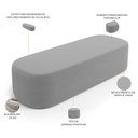 Ver imagem 7 de Kit 02 Puffs Decorativos Orgânicos para Living Quarto 195cm Doha W01 Bouclê Cinza - Lyam Decor