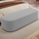 Ver imagem 6 de Kit 02 Puffs Decorativos Orgânicos para Living Quarto 195cm Doha W01 Bouclê Cinza - Lyam Decor