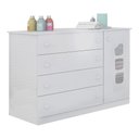 Ver imagem 2 de Conjunto Infantil Guarda Roupa e Cômoda Lina 100% Mdf Branco Semi Brilho - Sallar Home