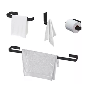 Kit de Acessórios para Banheiro – 4 Peças Design Clean e Durabilidade - Preto